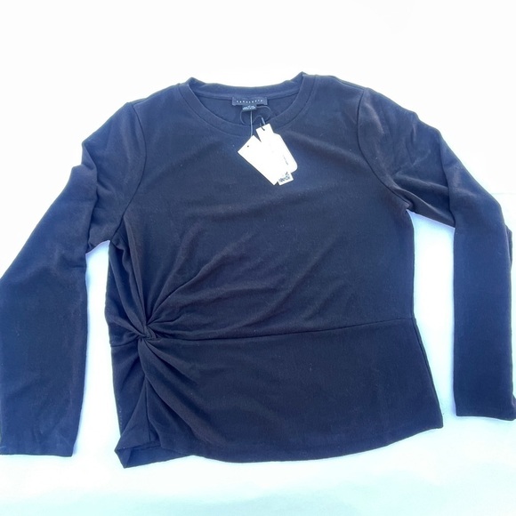 Sanctuary Tops - Sanctuary black Long Sleeve Knotted Knit Top size XL